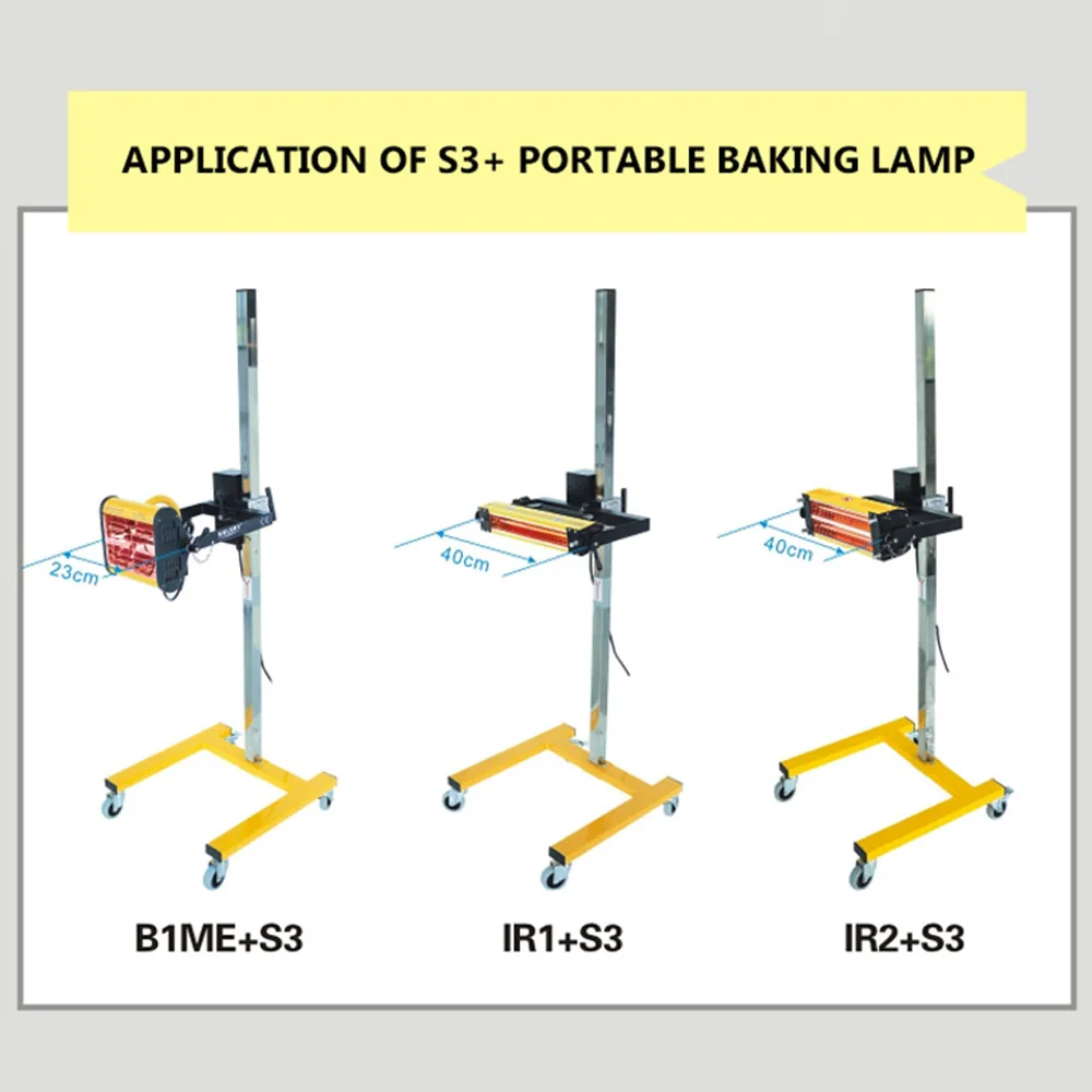 Lámparas infrarrojas para pintura de carrocería de coche, lámpara de curado de pintura de mano para hornear automotriz, lámpara de iluminación de calefacción de mano