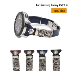 22mm 20mm High Quality PU Leather Strap for Samsung Galaxy Watch 3 Band 41mm 45mm/46mm/42mm/Active 2 1 Bracelet