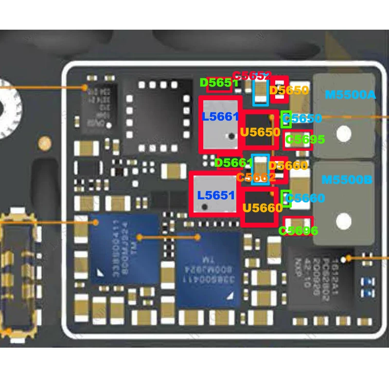 For iphone 11 LED Backlight Driver IC U5650/U5660 D5650/D5651 L5651/L5661 C5695/C5696 C5652/C5662 M5500A/M5500B C5650/C5660