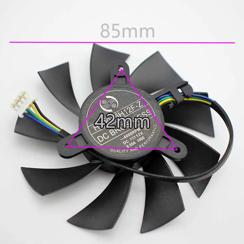 85mm 4pin HA9015H12F-Z 12V 0.55A Cooling fan For MSI GeForce GTX 1060 ITX OC 6G GTX950 R7 360 2GD5 Graphics fan replacement