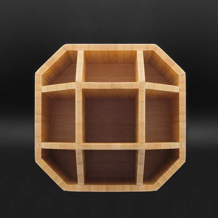 Amaoe mmt1 360 ° rotativa caixa de armazenamento recipiente de bambu círculo girando recebendo papelaria caneta ferramenta de manutenção gadgets titular
