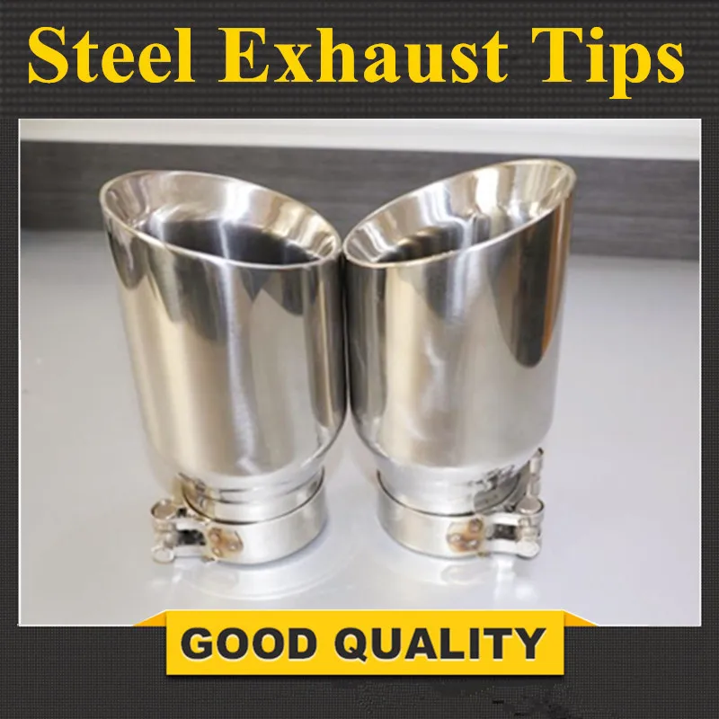 Universal Newest Style Stainless Steel Car Rear Round Exhaust Pipe Tail Muffler Car Accessories 1 piece