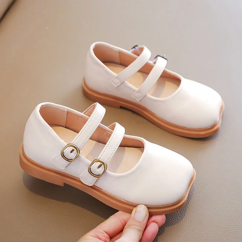 2 5 7 9 10 Year Kids Fashion Retro Child Flats Princess Dress Shoes Elegant Baby Girl Leather Shoes For Little Girls 2021 Autumn