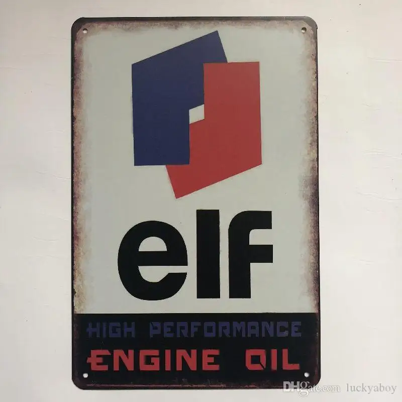 elf Engine Oil High Performance Vintage Rustic Home Decor Bar Pub Hotel Restaurant Coffee Shop home Decorative Metal Retro Tin