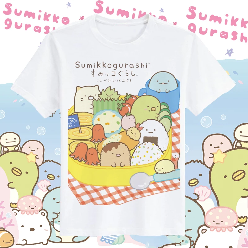 New Anime Sumikko Gurashi Cotton T Shirt Women Student Cartoon T-shirts O Neck Short Sleeve Summer Clothes Top Tees XS-4XL