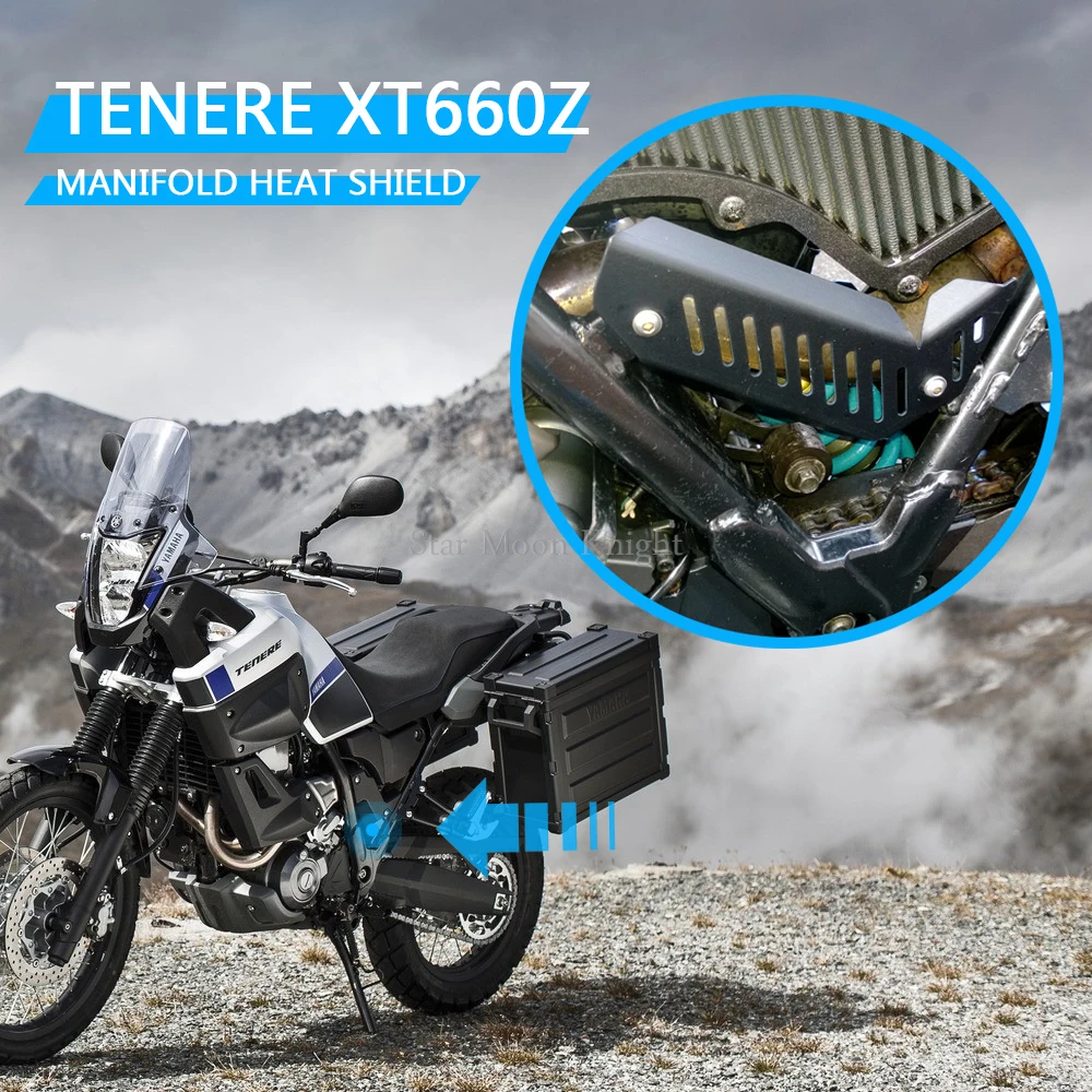 For Yamaha Tenere XT660Z Manifold Heat Shield Protecting Mask Insulation Board Baffle Exhaust Pipe System Guard Protector Cover