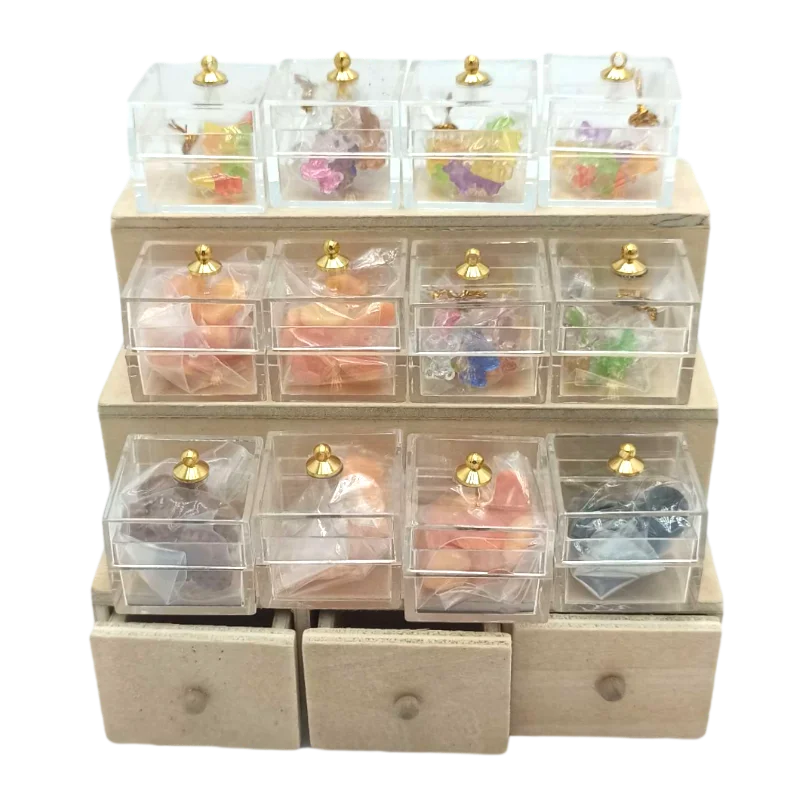 Mini Doll House Supermarket  Sweets Display Stand Candy Box Cabinet For Ob11 Barbie Doll Blythe Accessories