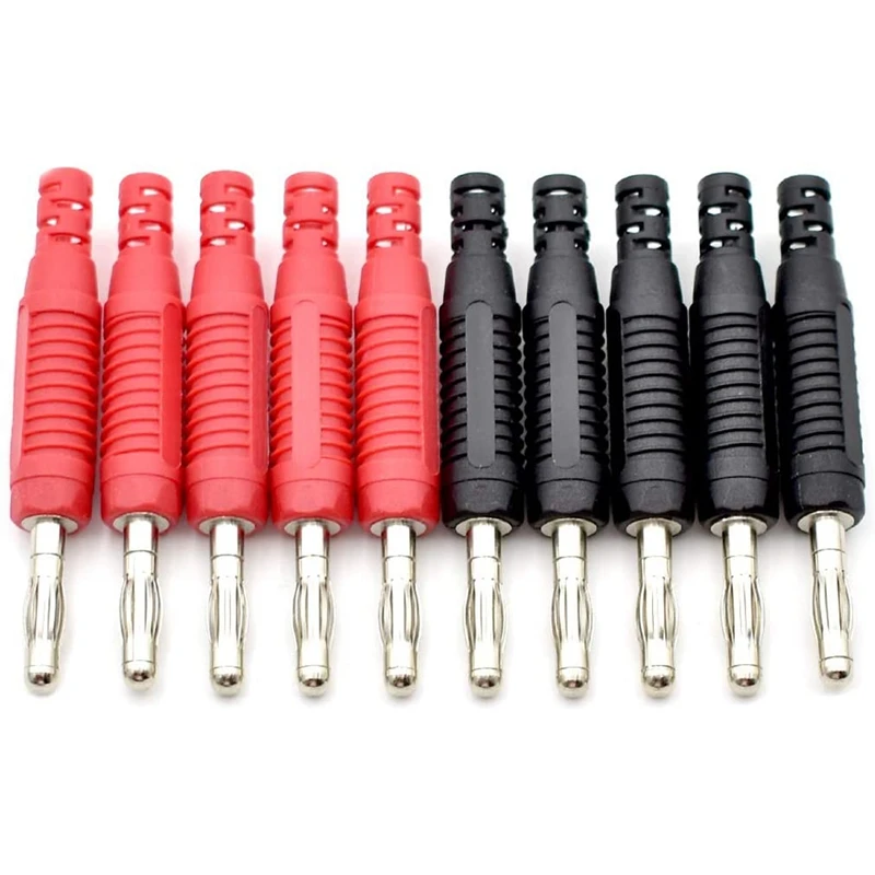 10 pçs 4mm plugues de banana solda diy banana plug conectores masculinos adaptadores para teste multímetro leva sondas