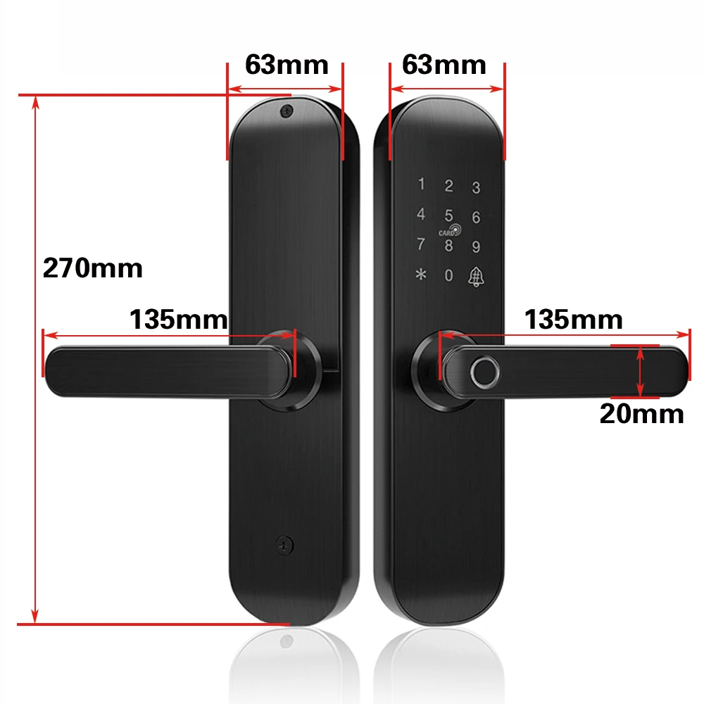 Smart Door Lock  WiFi Bluetooth Electronic Digital Fingerprint Lock waterproof with Alexa Google Home TTLOCK APP 18M