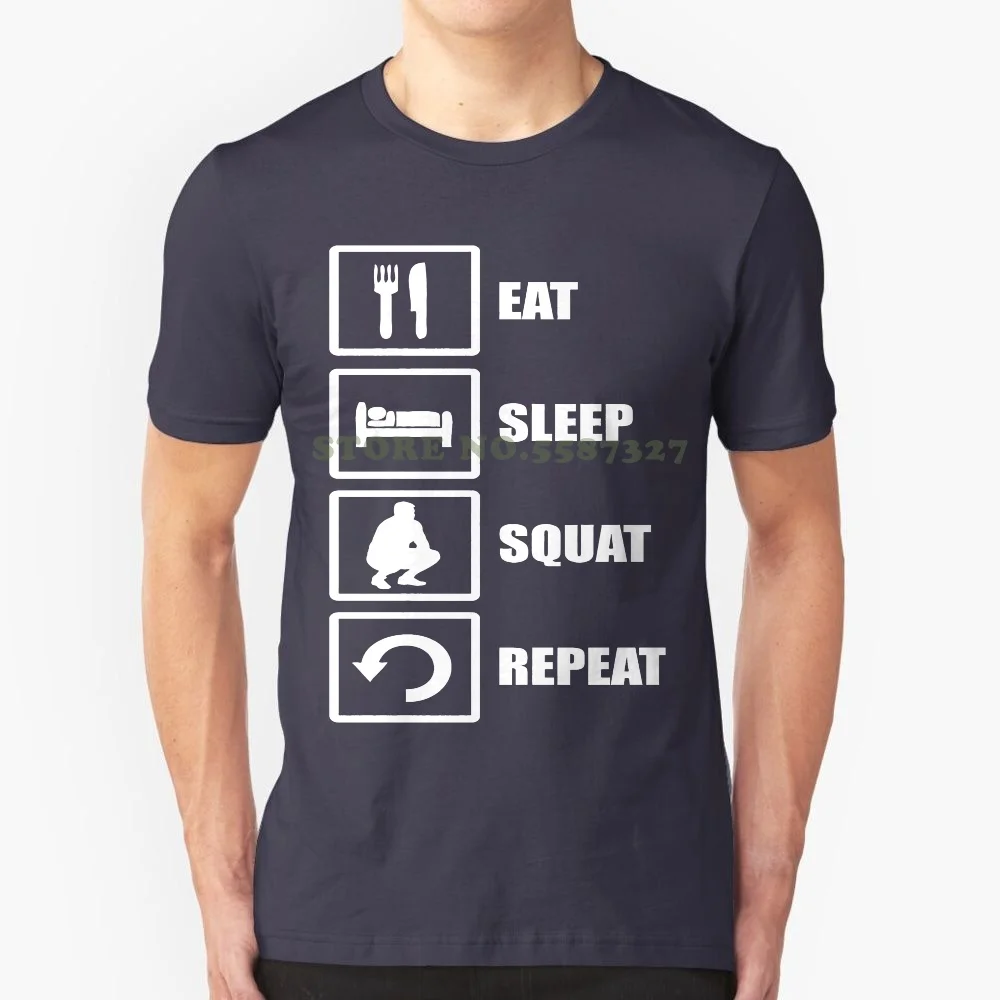 Eat Sleep Squat Slav Eastern Europe Meme Men's Woman's Available T Shirt Black Boys 100% Cotton