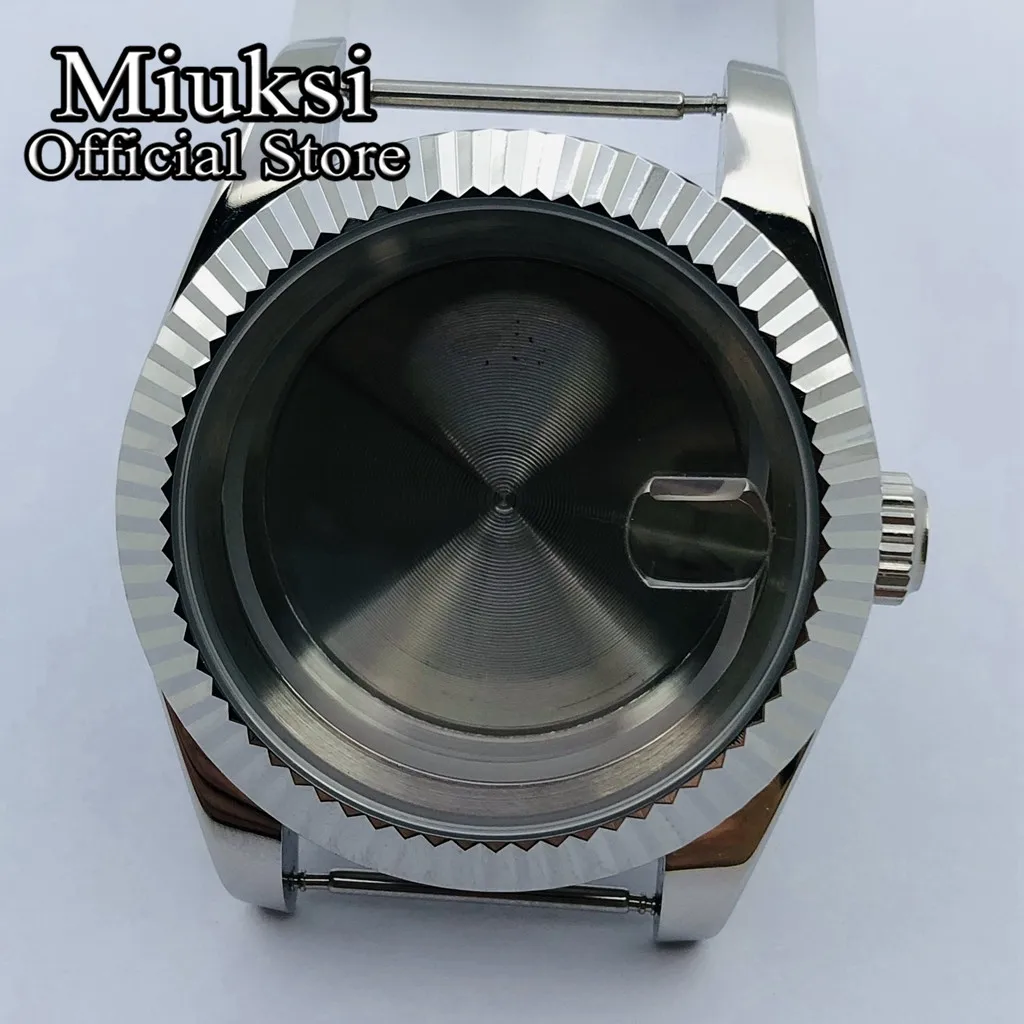 Miuksi 36mm/40mm silver case sapphire glass date window fit NH35 NH36 NH34 ETA2836 Miyota8215 821A Mingzhu DG2813 3804 movement