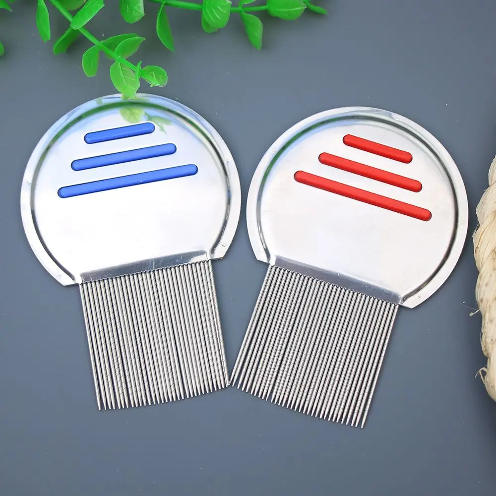 High Comfort Head Lice Comb Metal Nit Head Hair Lice Comb Fine Toothed Flea Flee With Handle For Kids Pet Tool Egg Dust Removal