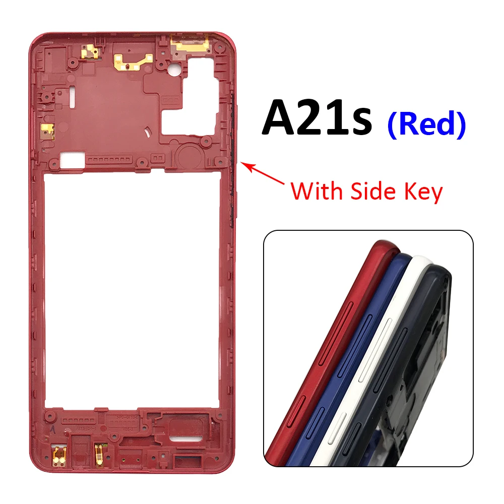 NEW Housing Middle Frame Bezel Middle Plate Cover With Volume Power Button Side Key For Samsung A21S A31 A41 A70S