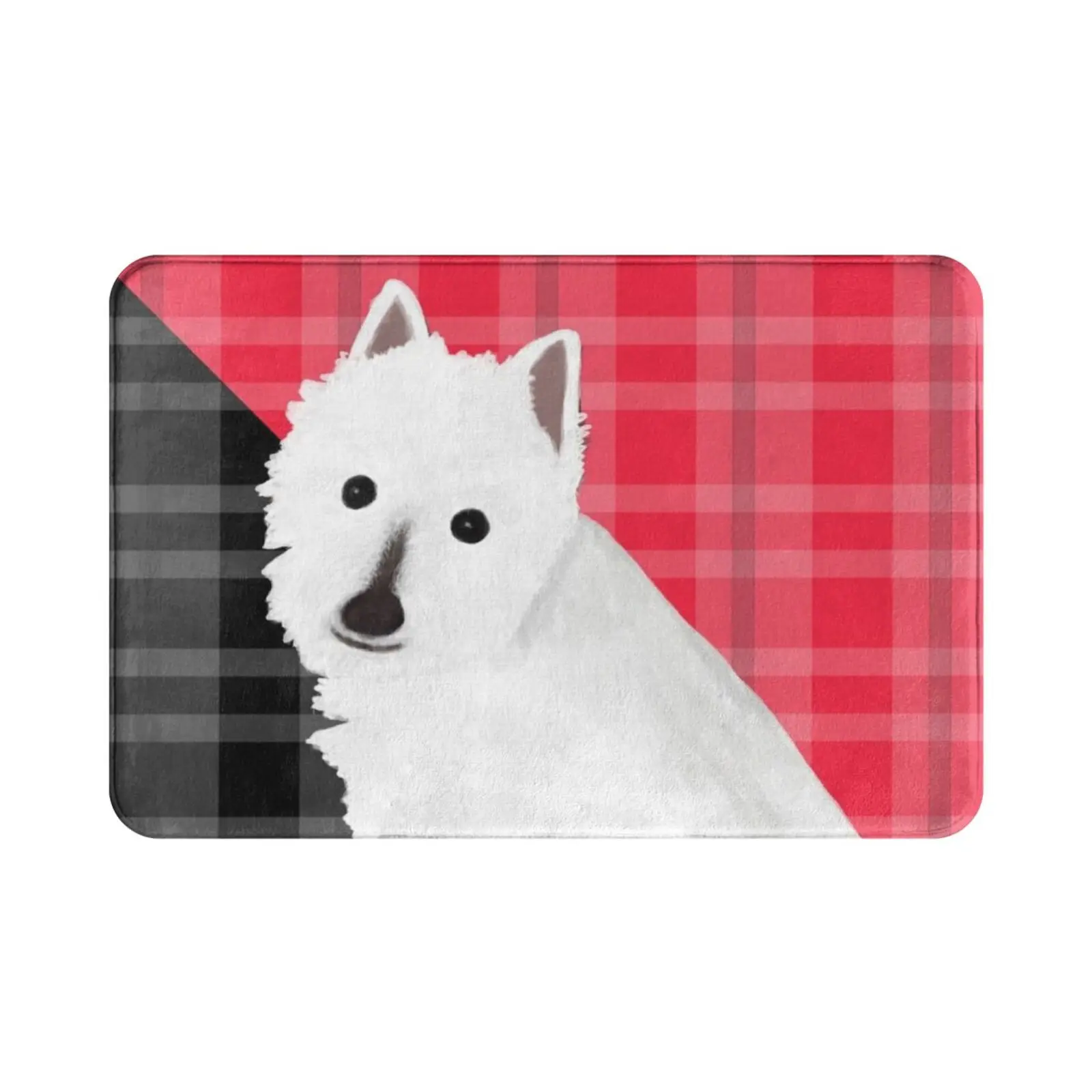 Fiona The Westie With Red And Black Plaid Carpet 811 Carpet Westie West Highland White Terrier