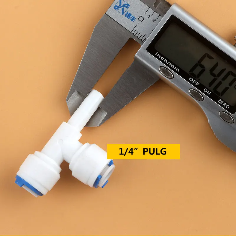 1/4 ''PE Quick Connect 1/4'' ด้านข้างBolt Tee 7011ท่อ3 Way Hard Plug Joint 6.5MM Aquarium ROระบบReverse Osmosis