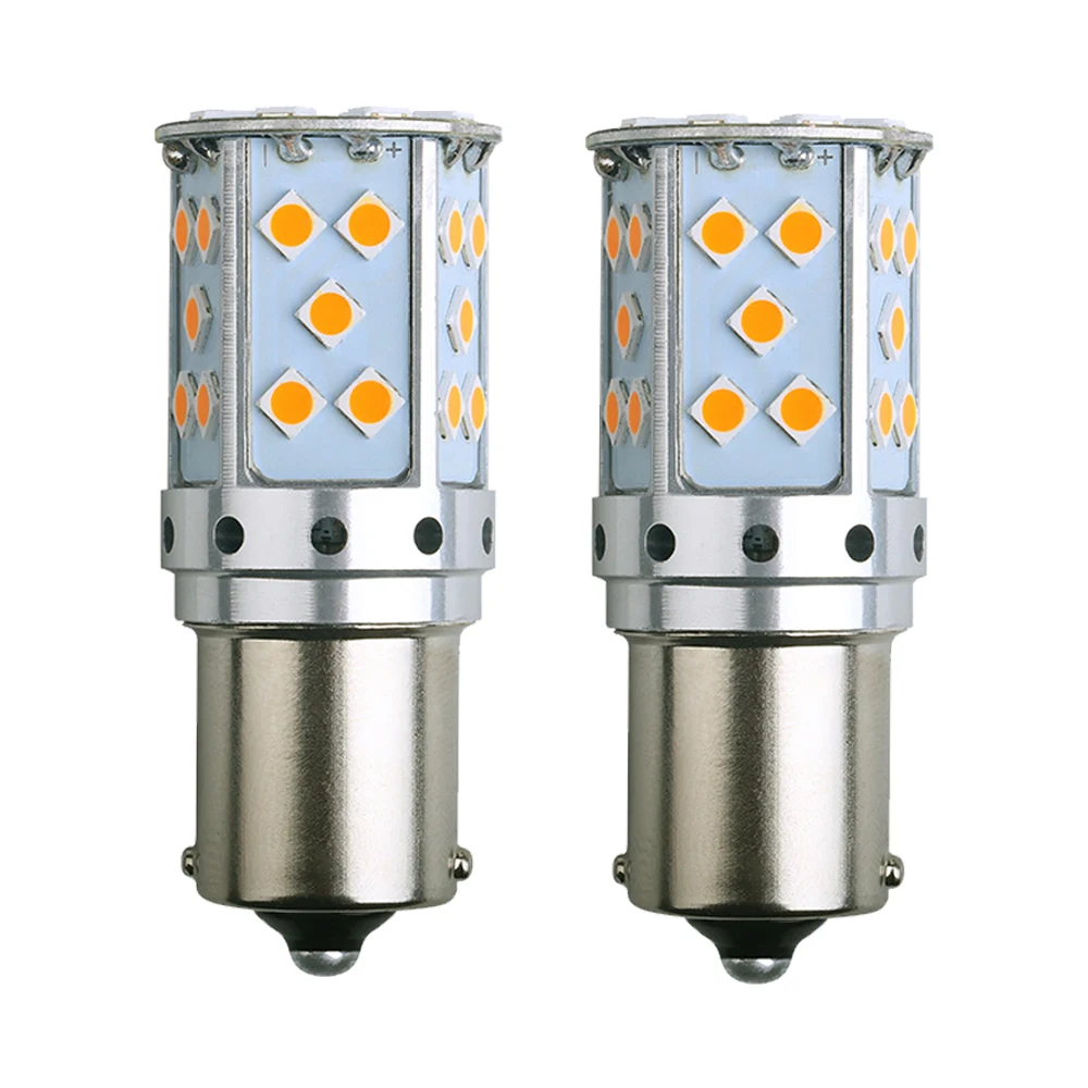 2PCS S25 1156 BA15S P21W Canbus BAU15S PY21W T20 7440 W21W WY21W LED Bulbs 3030 Error Free Canbus for Turn Signal Lights Lamp