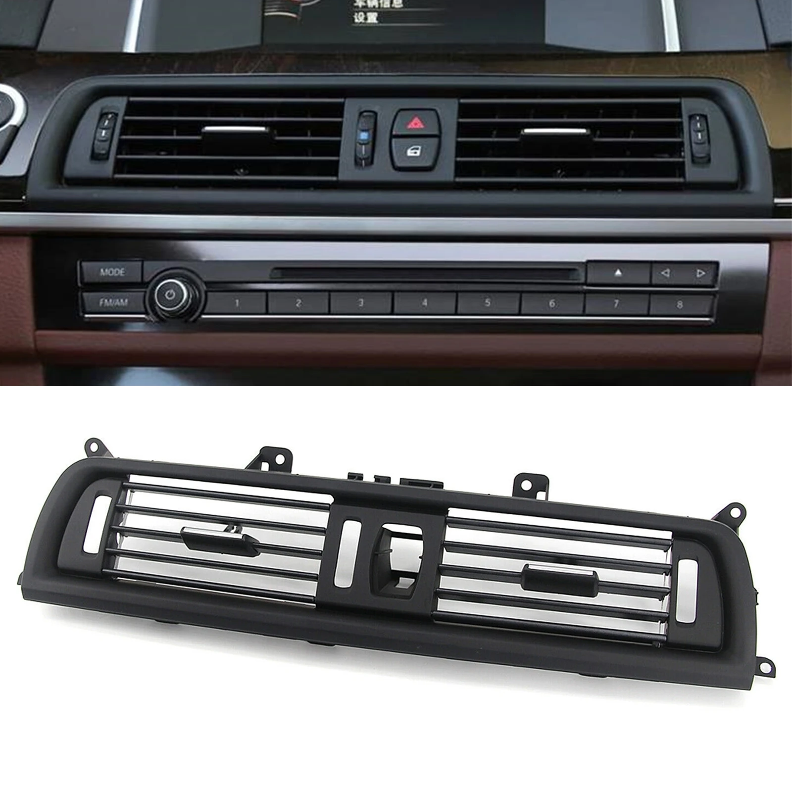 

For BMW 5 6 Series F10 F11 F18 520i 523i 525i 528i F12 535i Center Console Air Outlet Vent Grille Dashboard A/C Conditioning Kit