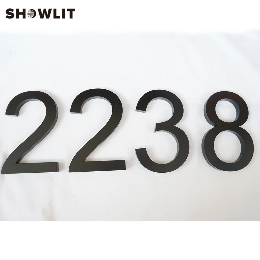 

10-дюймовые 3D-цифры дома, индивидуальные номера для дома, окрашенные в черный цвет, настенные номера домашнего адреса