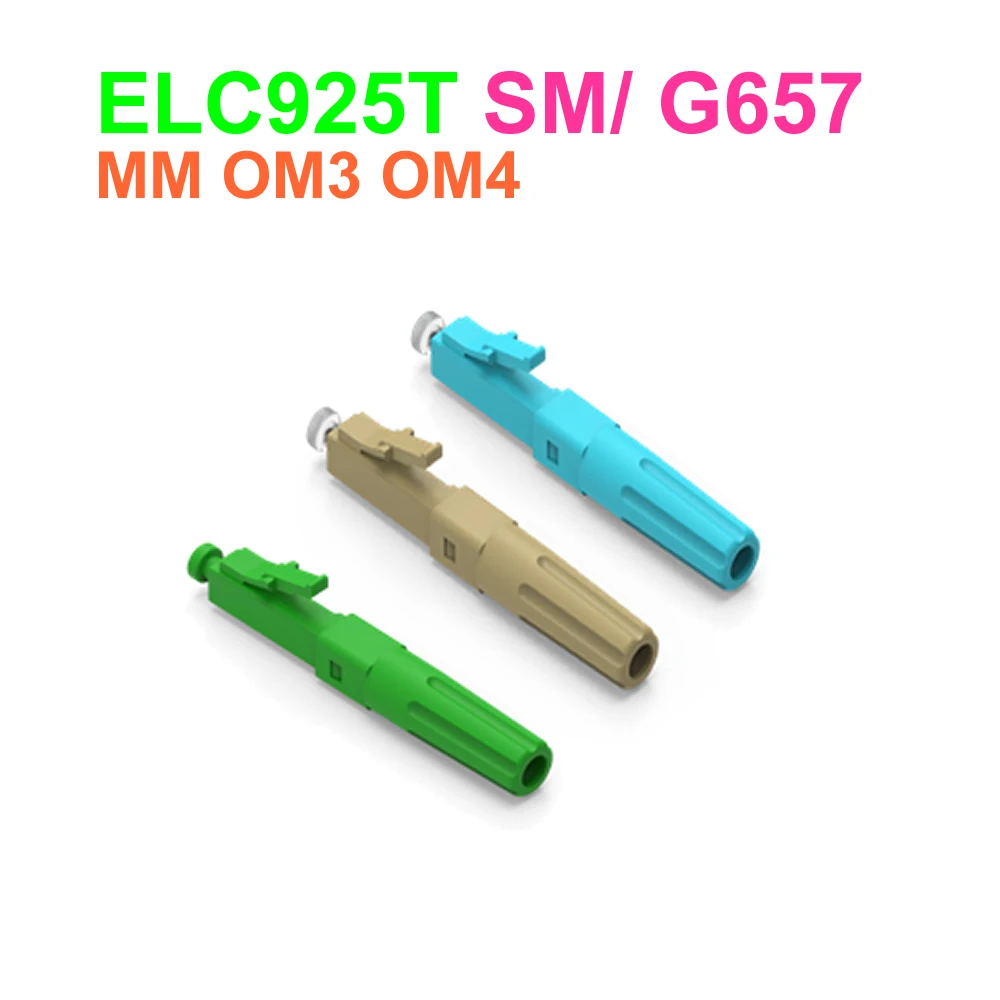 

ELC925T Multimode Fiber Optic Fast Connector MM OM3 OM4 SM/ G657 Bending Insensitive Drop Cable 0.9mm Round Cable Field Assembly