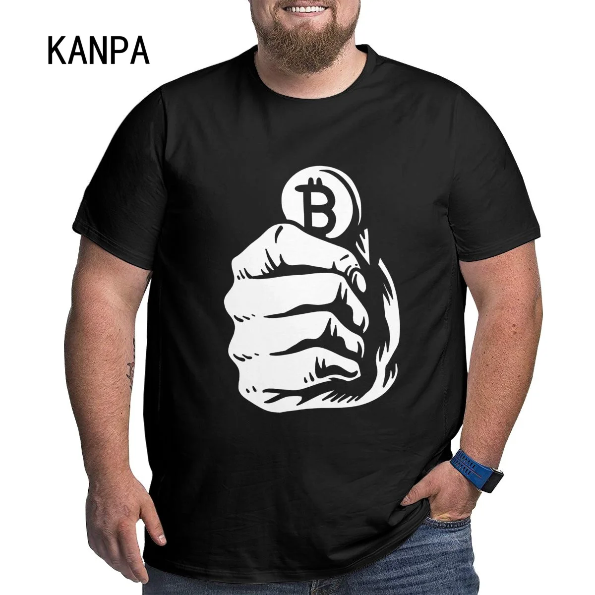 Men Vintage Bitcoin Logo Cryptocurrency T Shirt Cotton Tops Amazing Short Sleeve Round Collar Tees Big Size T-Shirt 6xl Thumb