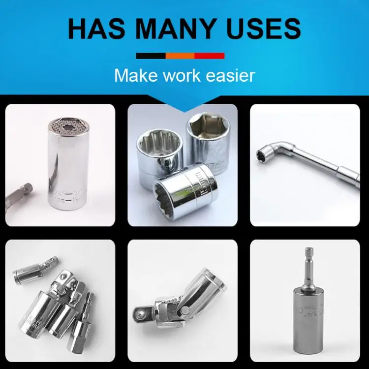 Socket Extension Conversion Adapter Hex Shank  with 1/4" Square Head for Extension Drill Bits Power Tool