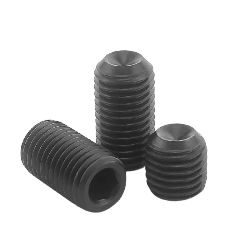 Wkooa M2 Grub Screws Hex Socket Set Screws With Cup Point Alloy Steel Grade 12.9 Black Pack 1000