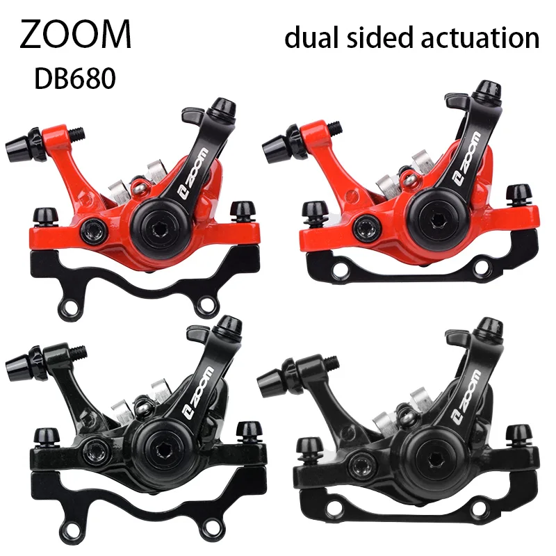 

ZOOM Bilateral Drive Disc Brakes Road Manual Cable Change Mountain Bike Alloy DB680 Brake Line Pull Hydraulic Caliper Front