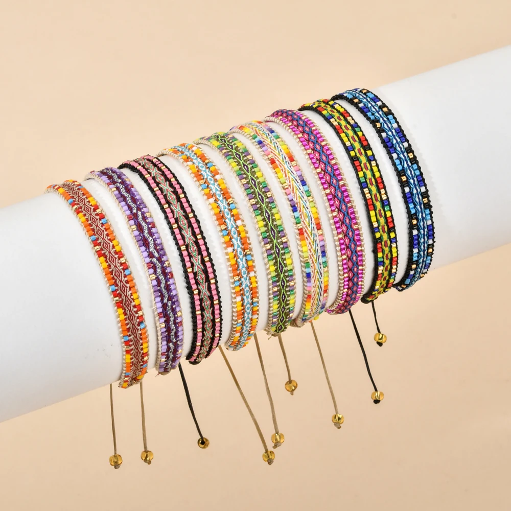 ZMZY-pulsera trenzada de tejido Wayuu para mujer, brazalete con cuentas MIYUKI, joyería de la amistad, cadena de cuerda, regalos