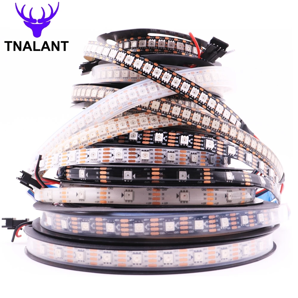 atualizado tira de luz led rgb inteligente individualmente enderecavel duplo sinal 30 60 144 leds m dc12v ws2815 ws2812b ws2813 01