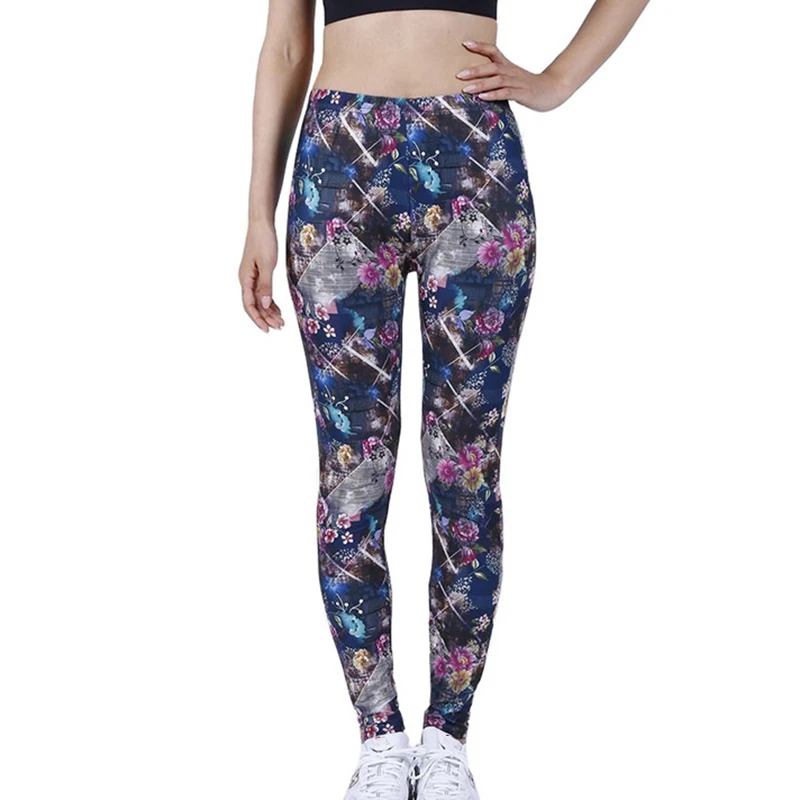 NDUCJSI Sexy Long Leggings Fashion Casual Women Skinny Print High Waist Stretchy Ladies Sports Push Up Polyester Breathable