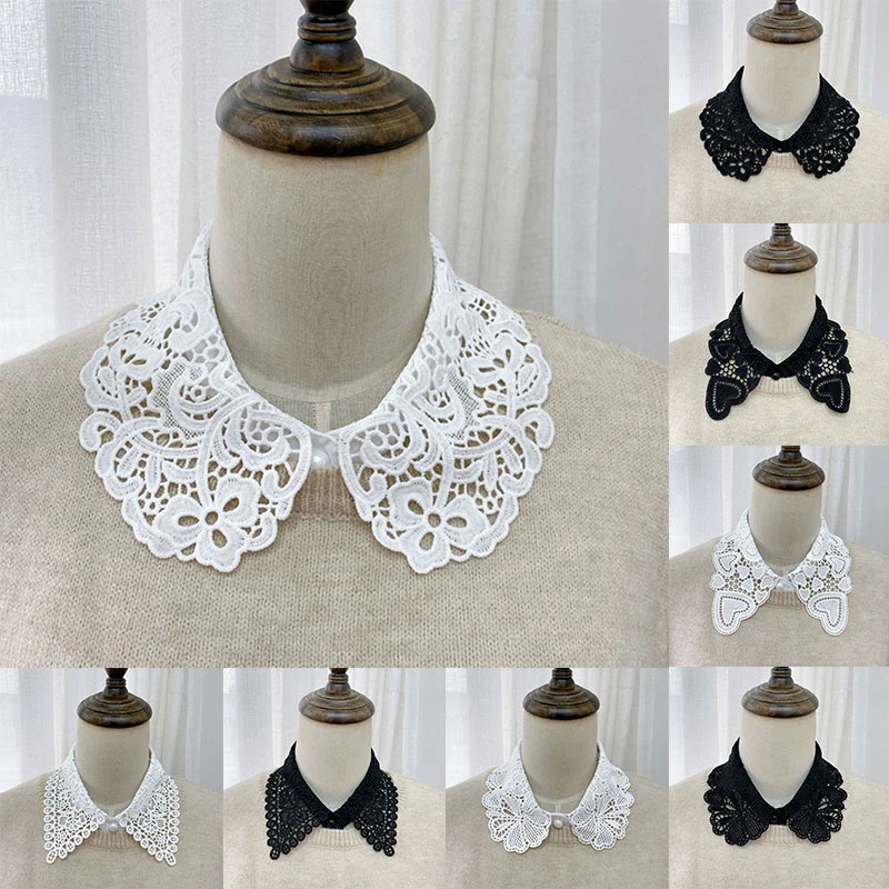 Lace False Collar Detachable Collar DIY Fake Collar Breathable Scarf Around Neck Flower Neckline Sweet Hollow Scarf Comfortable