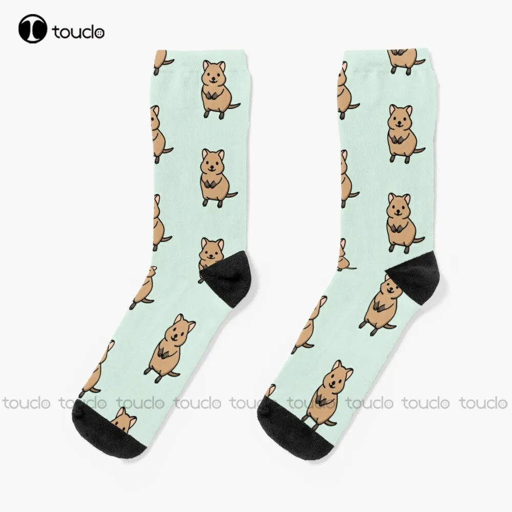 Quokka Quokkas Australia Australian Aussie Pastel Baby Kawaii Cute Cartoon Socks Mens Socks Personalized Custom Fashion New