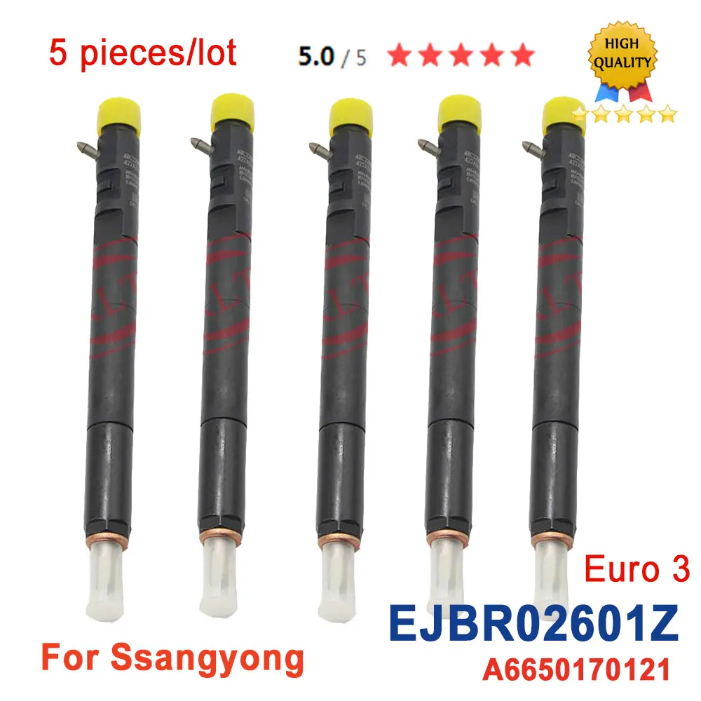 

5PC Diesel Injector EJBR02601Z A6650170121 A6650170321 for SSANGYONG Kyron /Rexton /Rodius /Stavic 2.7L Xdi SUV (165bhp) D27DT