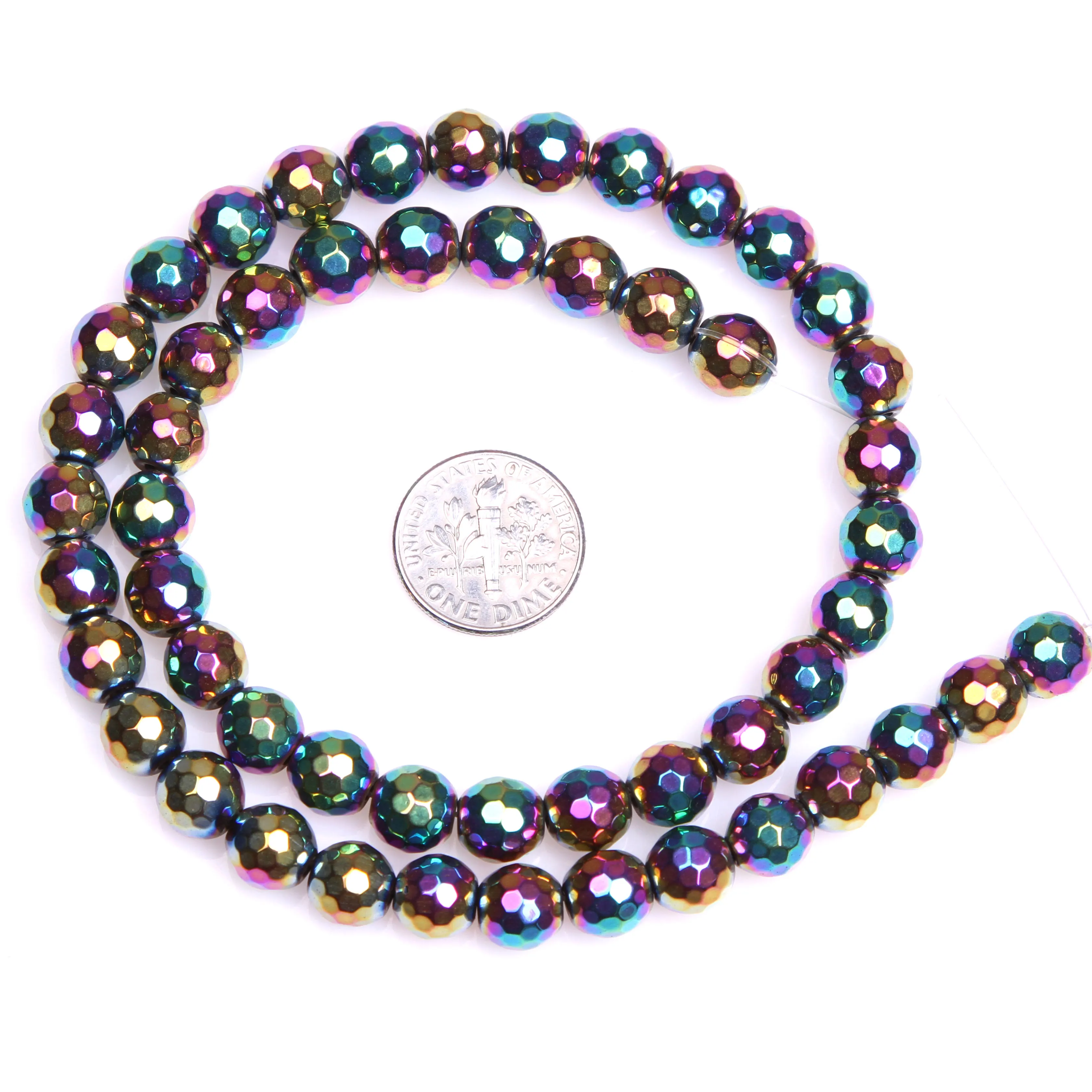 MultiColor Metallic Coated Reflections Hematite Round Bead For Jewelry Making Strand 15 inch DIY Fashion Bracelet Necklace Beads