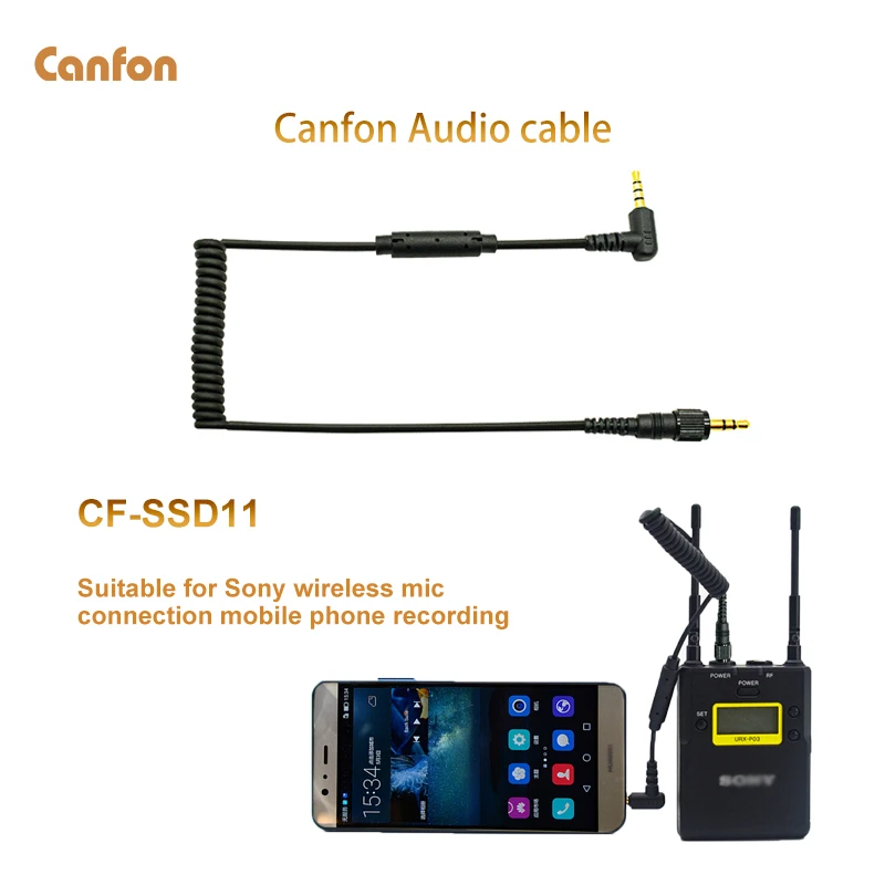 كابل تسجيل ميكروفون الهاتف الذكي Canfon لميكروفون لاسلكي SONY UWP V1/D11/D21 لتوصيل تسجيل الهاتف المحمول