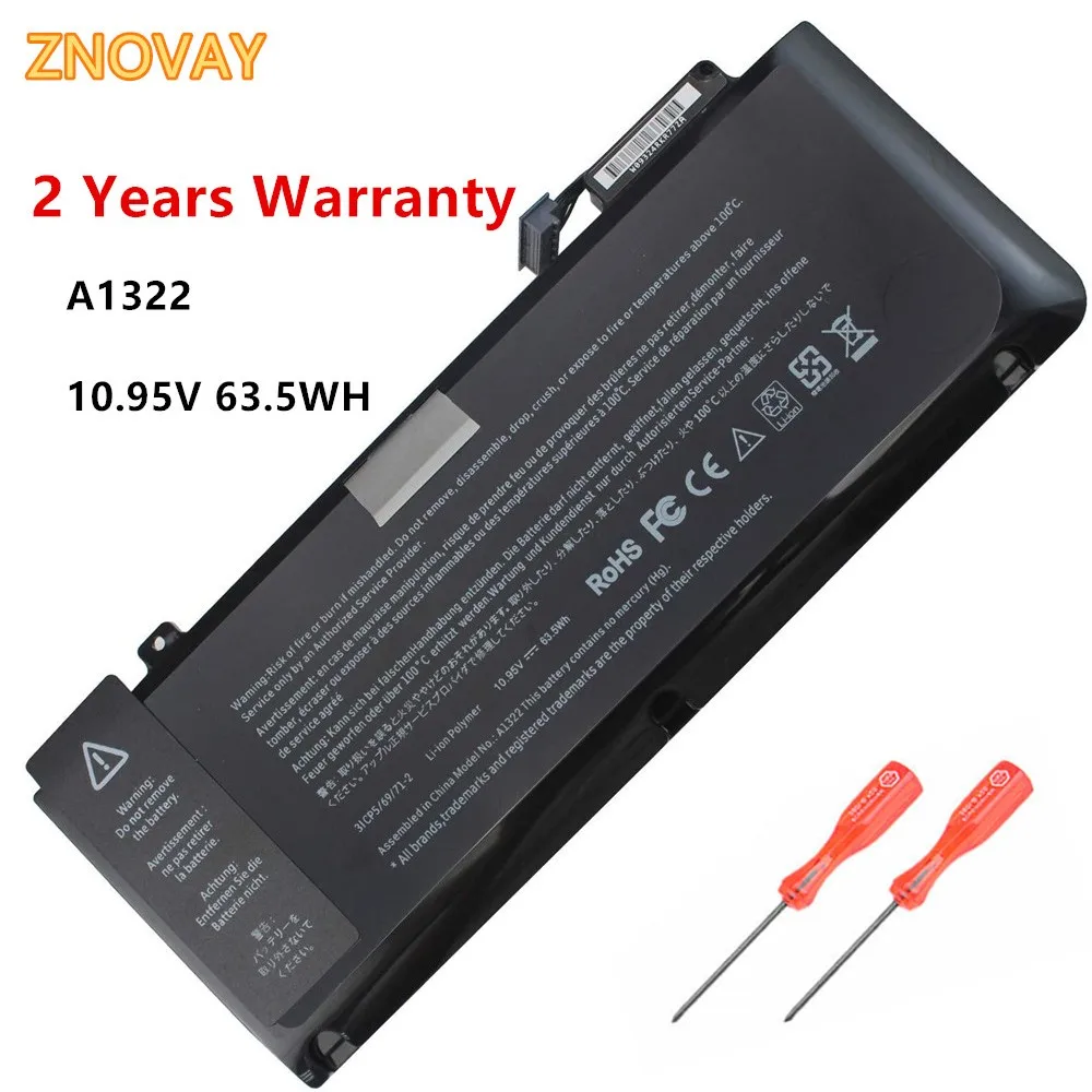 

A1322 A1278 Laptop Battery for Apple 2009 2010 2011 2012 MacBook Pro 13 inch fits MB990LL/A MB991ll/A MC374ll/A 10.95V 63.5WH