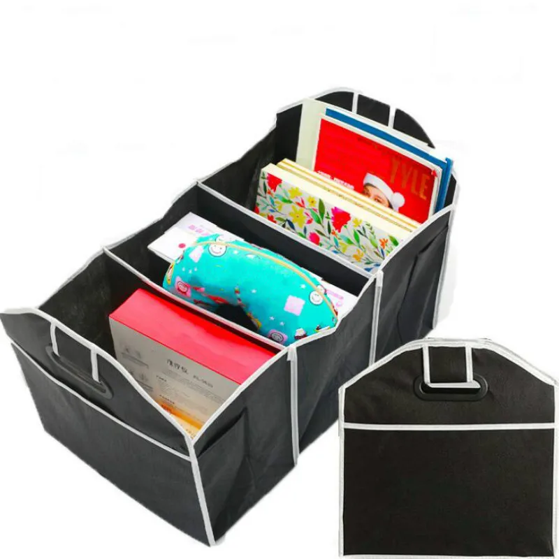 Car Multi-Pocket Trunk Organizer Large Capacity Folding Storage Bag Trunk Stowing and Tidying Trunk Organizer Car Stuff