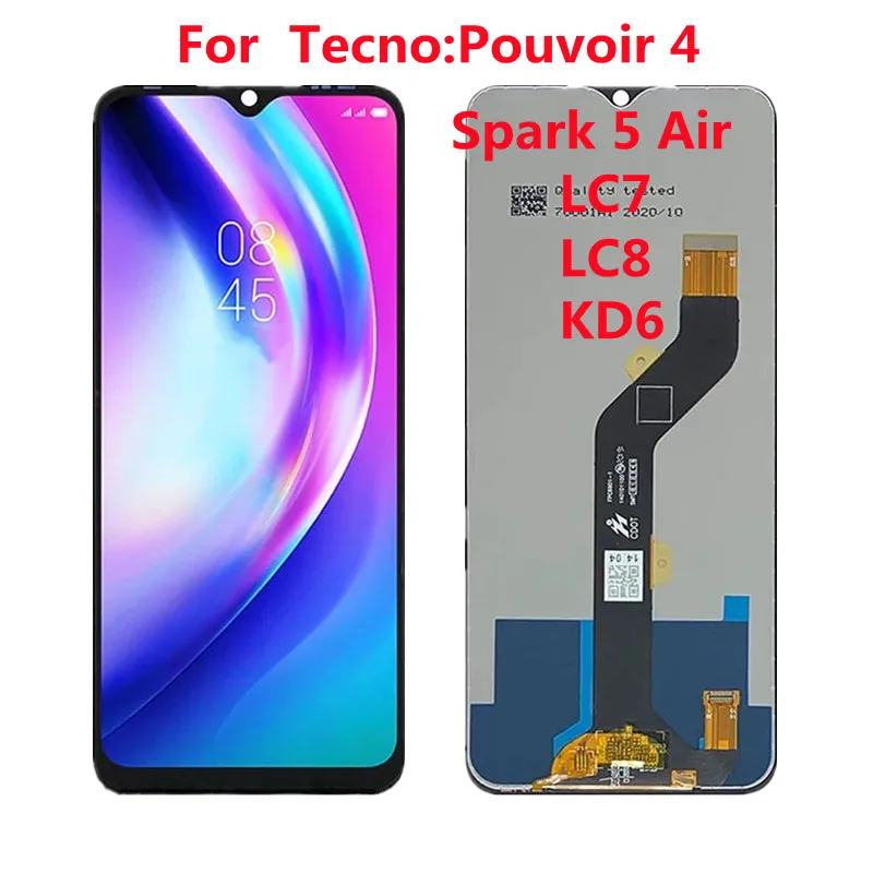 Tested 7 ” inches LCD For TECNO POUVOIR 4 LC7 / POUVOIR 4 Pro LCD Display + Touch Screen Digiziter Assembly With Tools