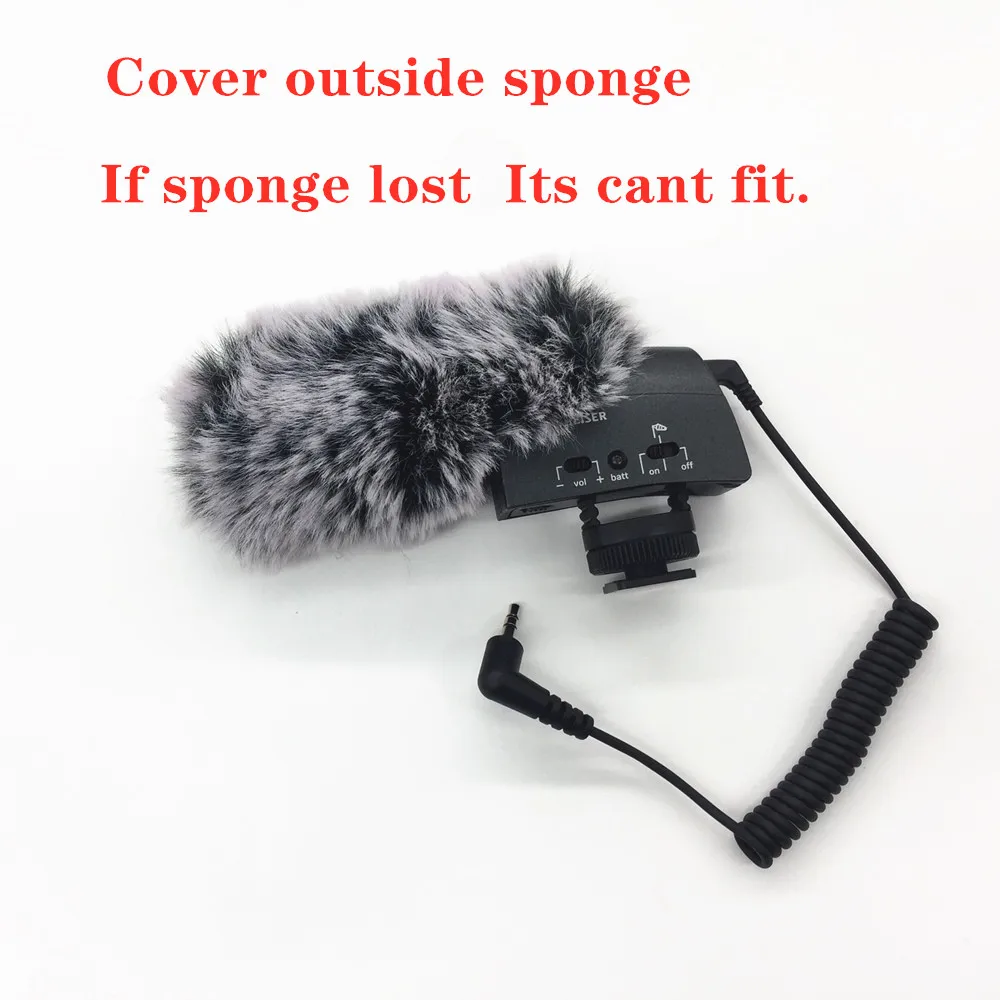 Blue Mantis Pop Filter Dead Cat Outdoor Artifical Fur Wind Muff Windscreen  For Sennheiser MKE400 windshield Microphone  Cover