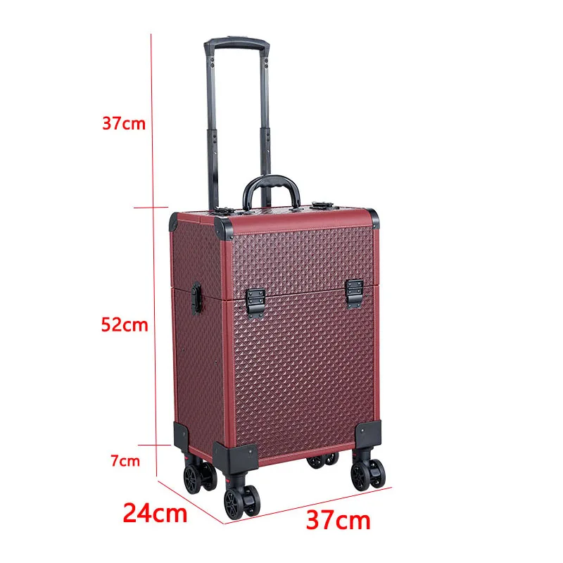 Luxury Professional Makeup Artist Trolley Case Travel Cosmetics Hand Luggage Carrier Tool Box Manicure Multifunctional Suitcases