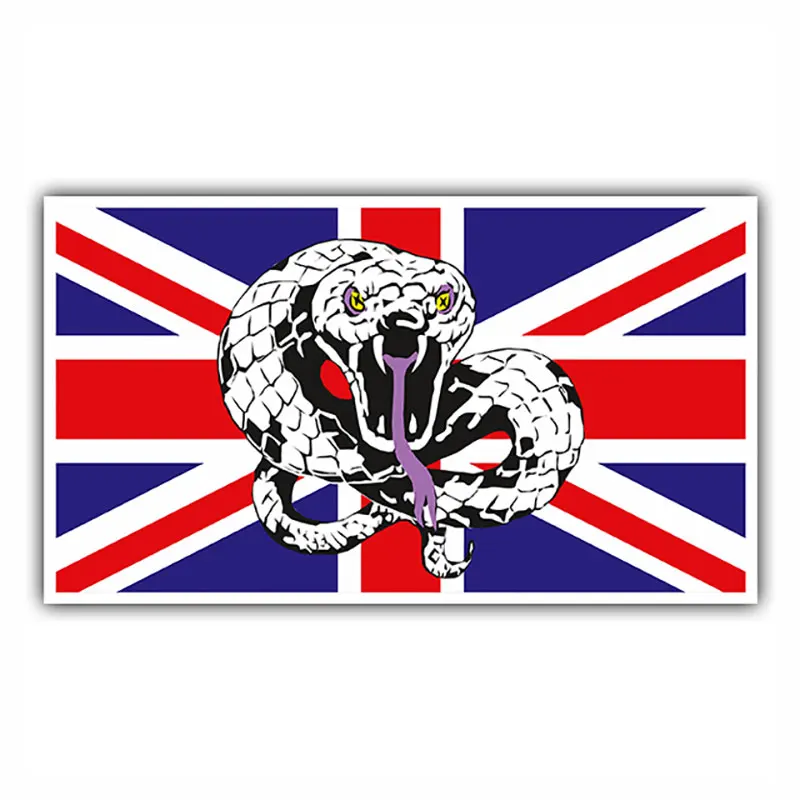 

PVC-0145# Various Sizes Self-adhesive Decal United Kingdom Flag and Snake Car Sticker Waterproof Auto Decors on Bumper Rear Wind