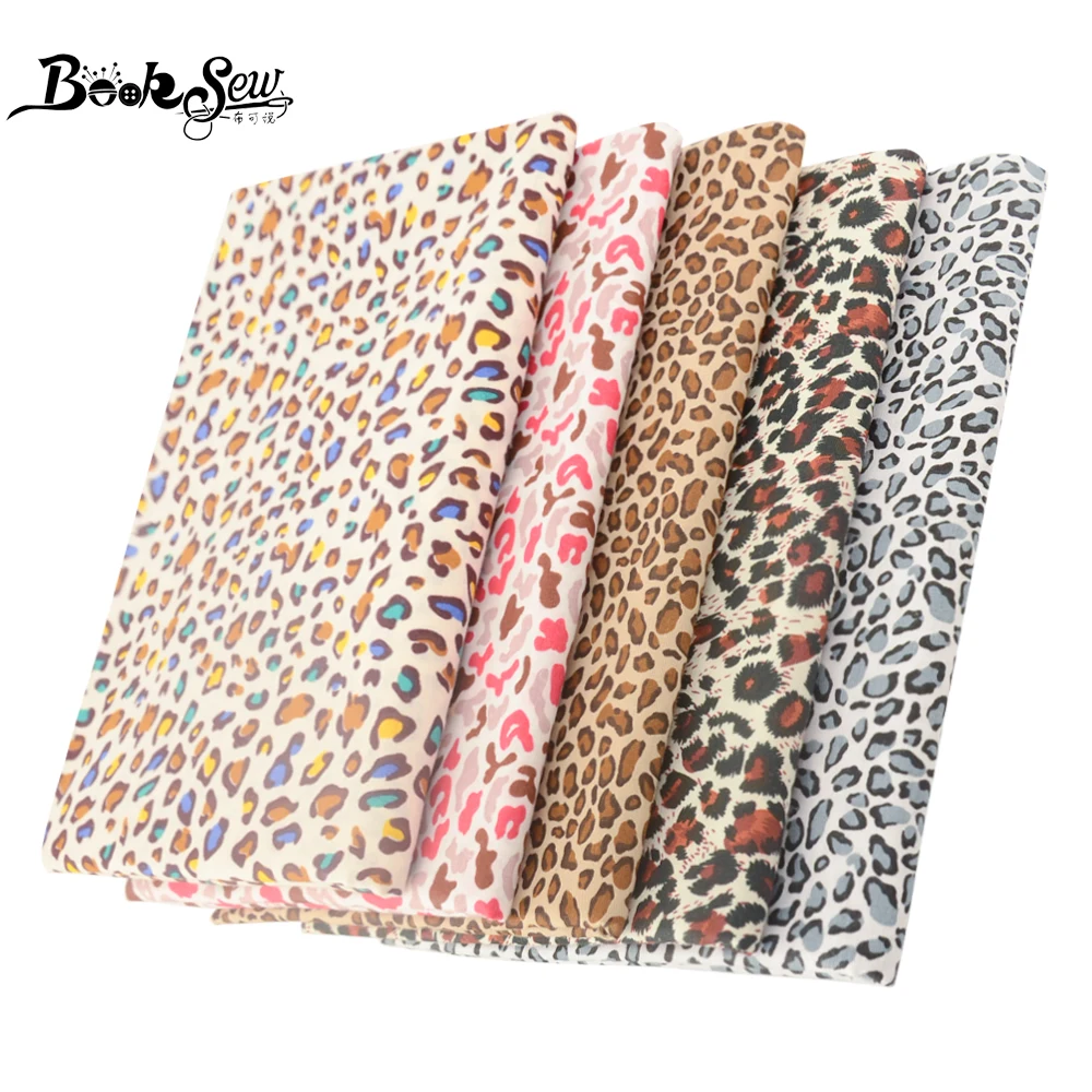 Booksew Leopard Patterns 100% Cotton Twill Fabric for Sewing Women Clothes Quilting Needlework Home Textile  By the Per Meters