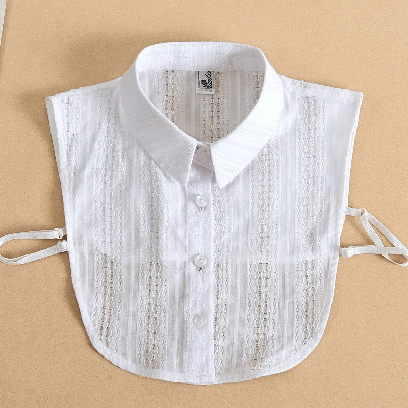 Vintage Stand Fake Collar Shirt Women Lace Lapel Detachable Collars For Women Black False Collars Woman Half Shirt Blouse