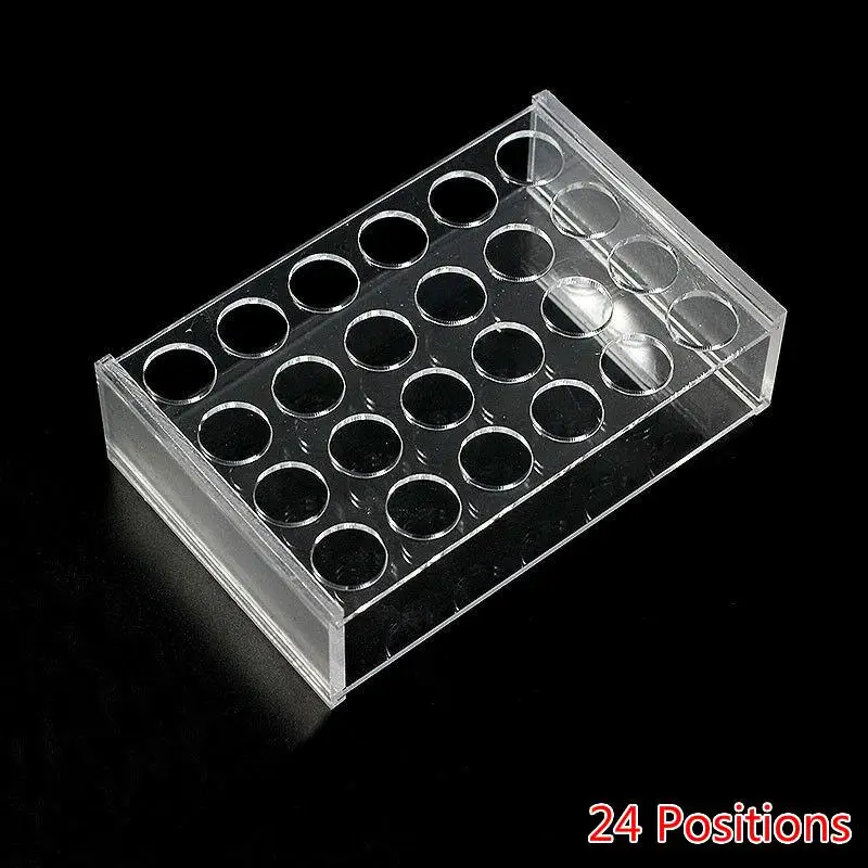Rack per provette in plastica trasparente a 24 fori per provette da centrifuga forniture da laboratorio scaffale per attrezzature da laboratorio scolastico