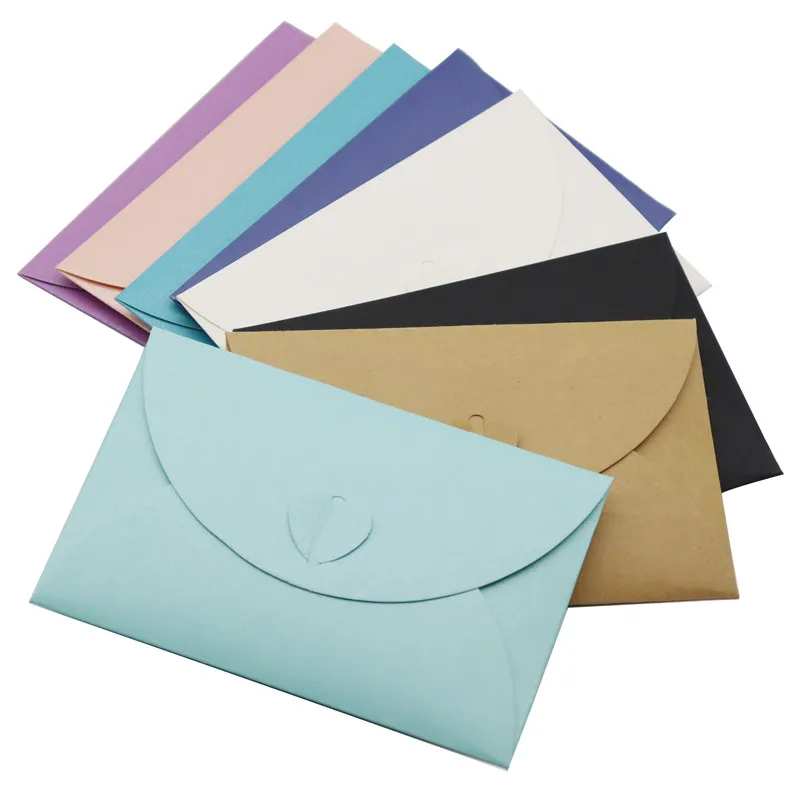 30Pcs Color Cardboard Envelope Bag Gift Card Packaging Paper Bag Invitation Buckle Envelope Card Package 15*10cm