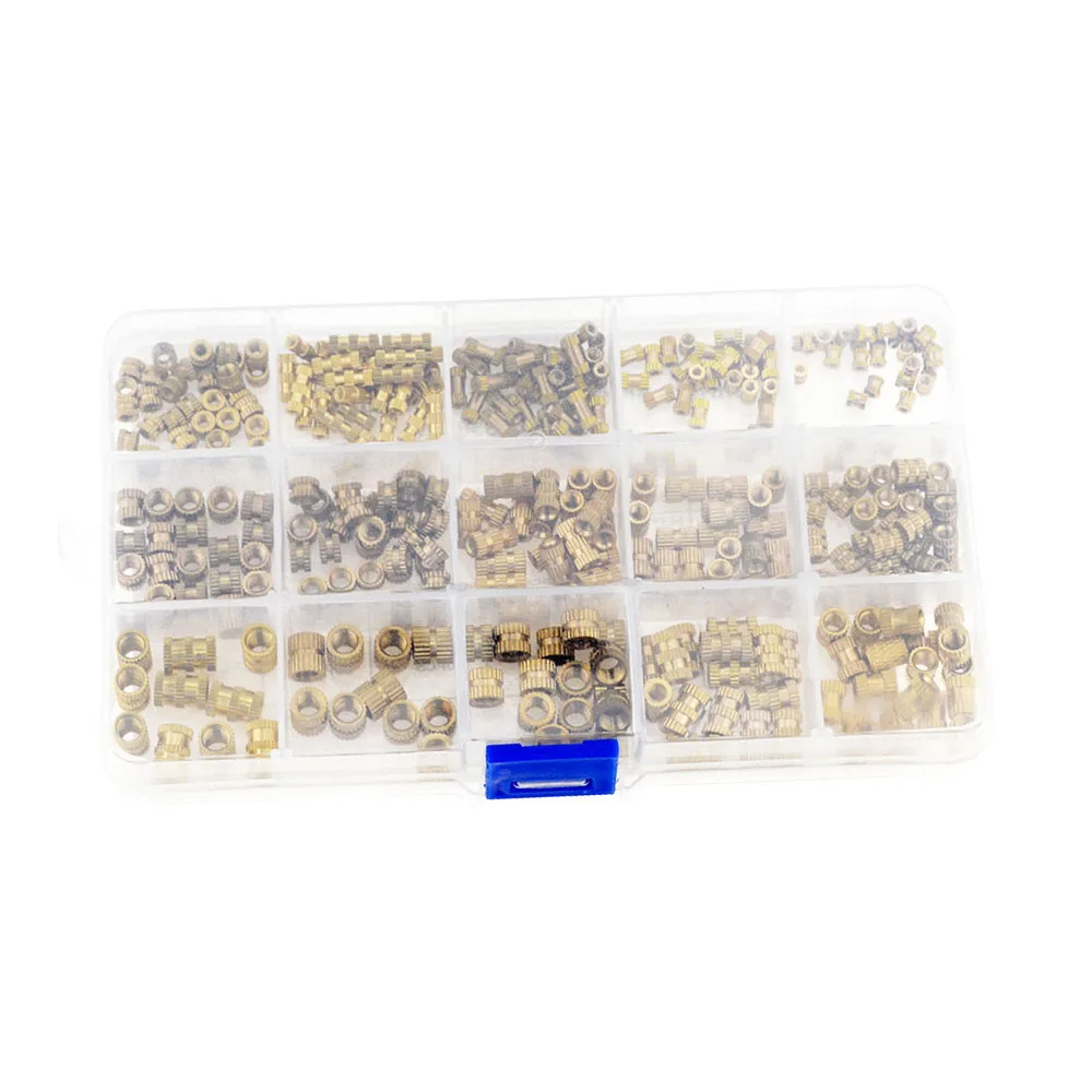 

330PCS/Box M2 M3 M4 M5 Brass Insert Nut Injection Molding Brass Knurled Thread Inserts Nuts Assortment Kit M2*4 M3*8 M4*6 M5*10