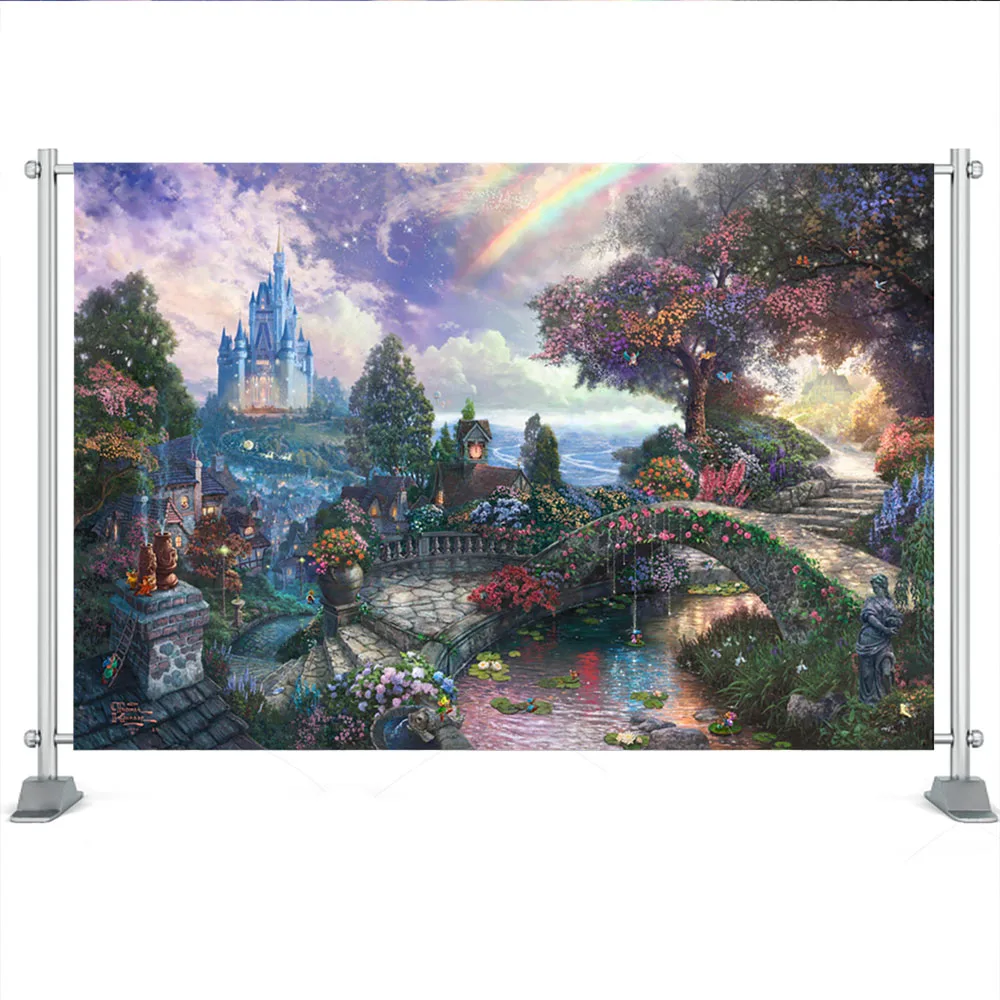 Toile de fond de paysage naturel, peintures à l'huile d'art, accessoires de galerie, arrière-plan fantastique, arrière-plans de photographie de ferme animale, studio photo