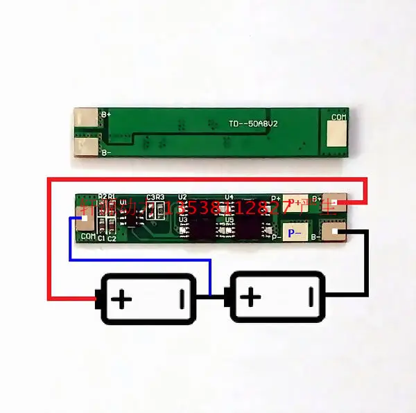 2 Strings of 7.4V 8.4V Lithium Battery Pack Protection Board 2 / Two 18650 Lithium Batteries Used in Series