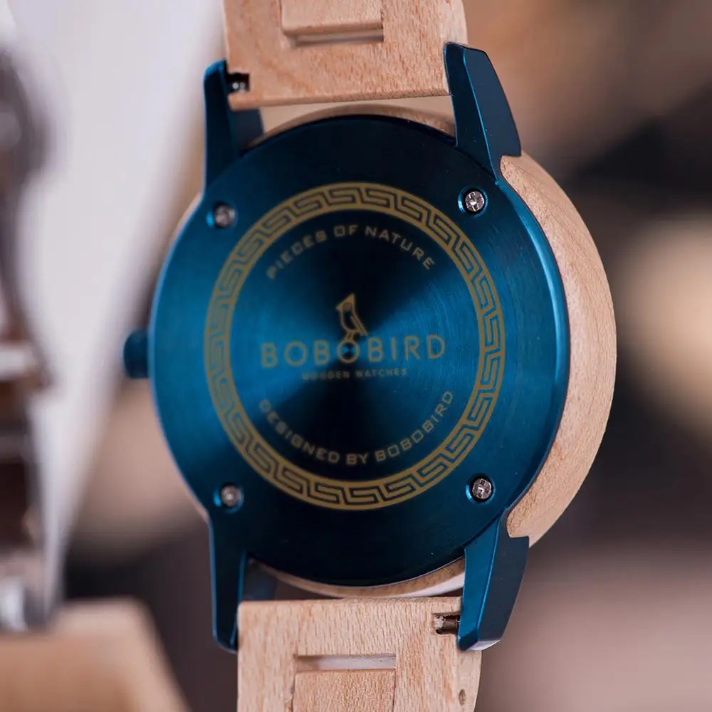 BOBO BIRD Wooden Men Watch  Quartz Wristwatches Japanese Movement Luxury Fashion Women Timepiece Custom Gift Box