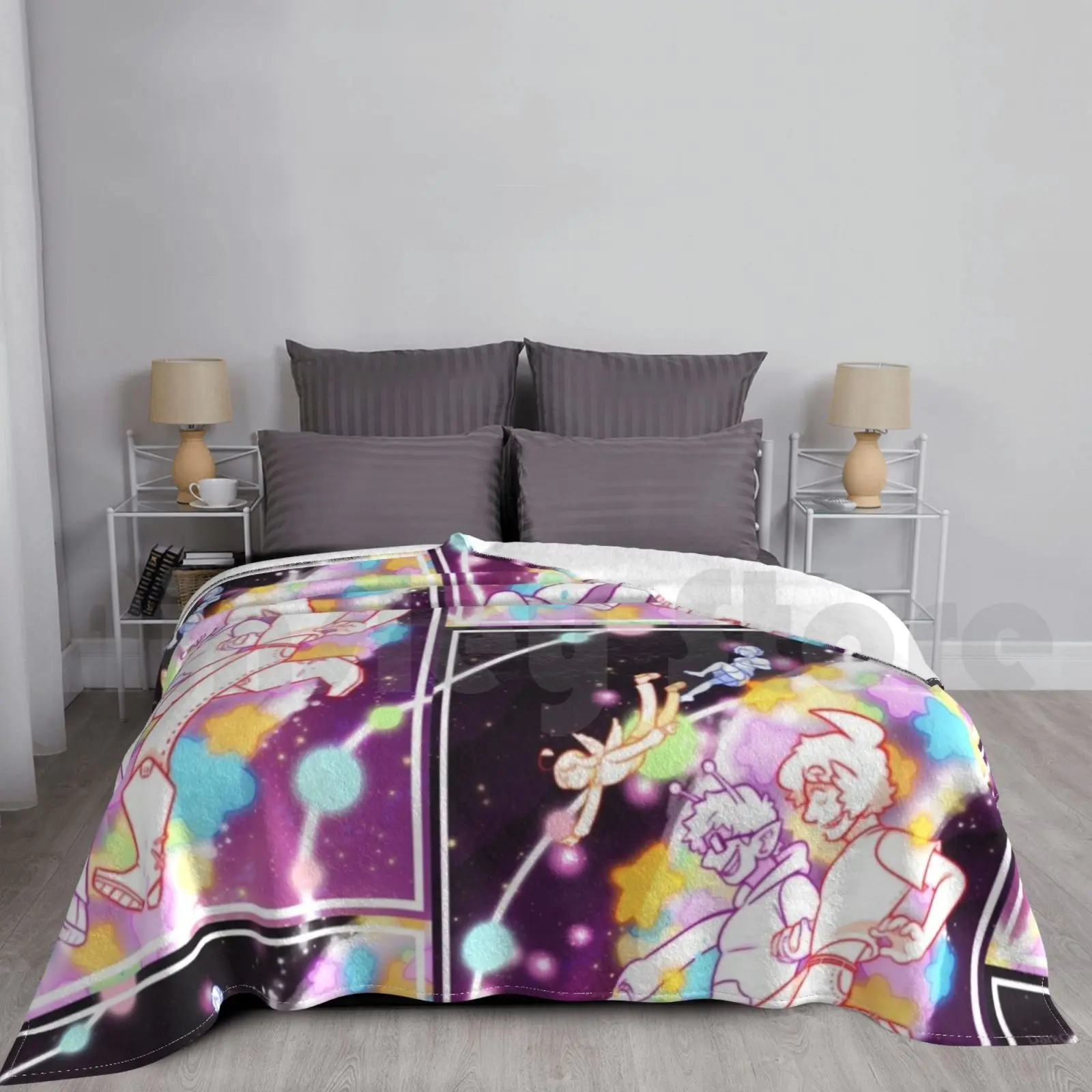 Let's Jump! Blanket Fashion Custom Space School Galaxy Space Scifi Sci Fi Cartoon Joe Zeggy Toggy
